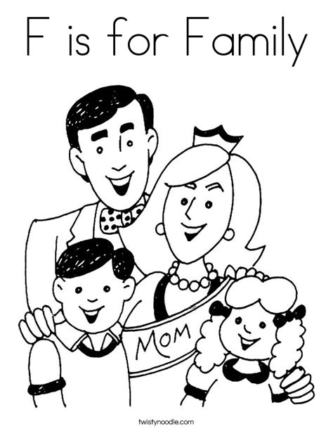 happy family colouring pages