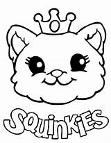 Coloring Cute Pages Easy Cat Printable Squinkies Girls Print Drawing Color Sheets Kids Unicorn Filminspector Dog Chibi Cats Fun Crown sketch template