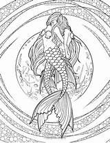 Coloring Mermaid Pages Adult Adults Detailed Unicorn Mystical Printable Mythical Sheets Book Colouring Fenech Print Fairy Selina Cute Mermaids Elf sketch template