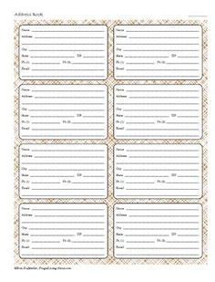 printable address pages   planner planners diy