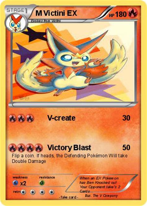Pokémon M Victini Ex 15 15 V Create My Pokemon Card