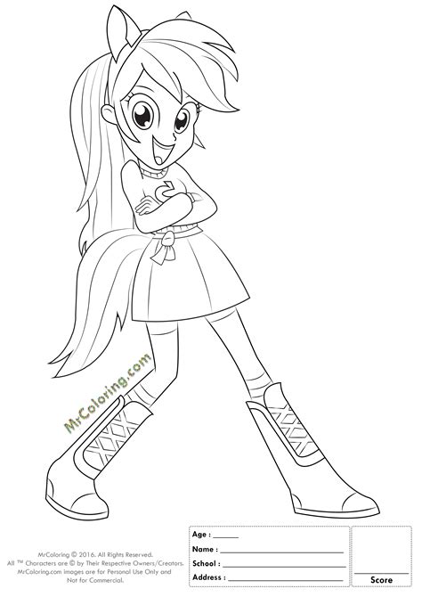 mlp rainbow dash equestria girls coloring page coloring home