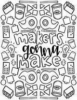 Coloring Sheets Stem Steam Makerspace Drawn Hand Hipster Teacher sketch template