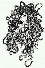 Medusa Coloring Medusas Tatuajes Gorgon Stencil sketch template
