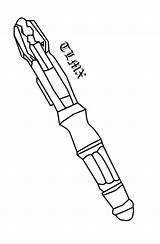Screwdriver Sonic Doctor Who Drawing Coloring Pages Sketch Template Torx Drawings Colouring Paintingvalley sketch template