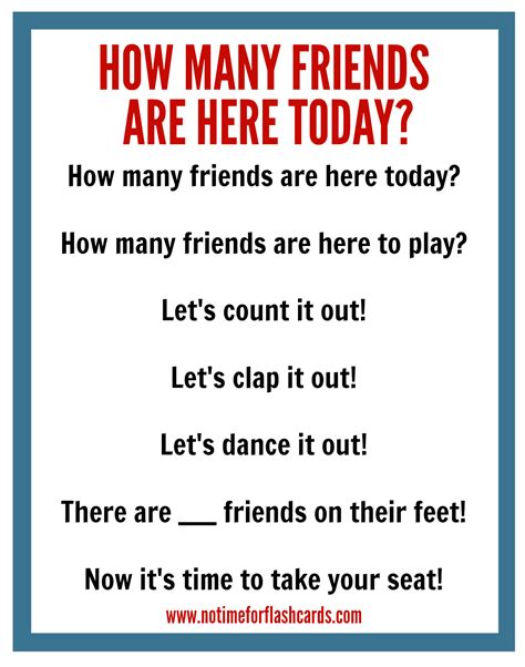 circle time chant  printable  time  flash cards