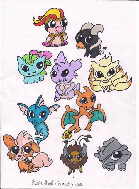 chibi pokemon  meratahsart  deviantart