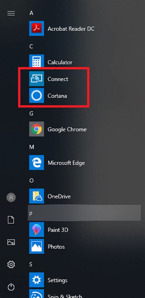 windows  start menu app shortcuts