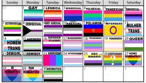 lgbt pride month calendar edit with all lgbt flags by davidbeiton on
