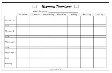 revision timetable template  printable   xxx hot girl