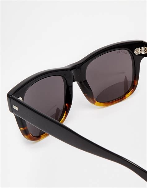 Gucci Wayfarer Style Sunglasses In Brown For Men Lyst