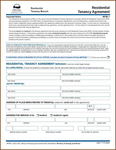 sample contract  landlord  tenant form resume template