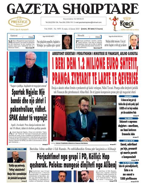 gazeta shqiptare print  janar  gazeta shqiptare