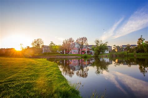 vackra sjoen golfbana sunset gratis foto pa pixabay