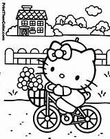 Kitty Hello Coloring Pages Cool Print sketch template