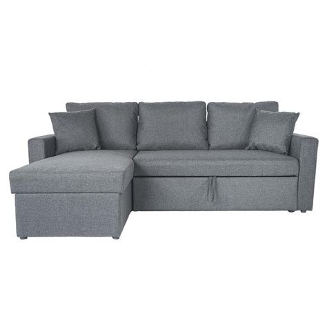 modern small sectional sleeper sofa pull out ottoman storage chaise
