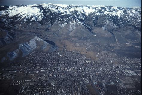 downtown carson city aerial photo details  western nevada