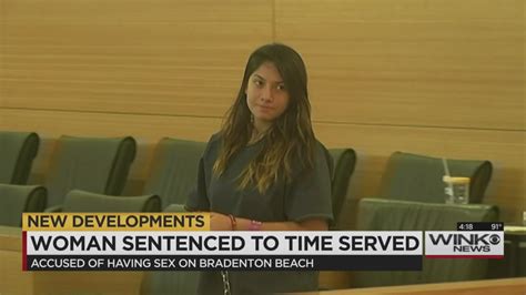 woman convicted of sex on beach sentenced to time served