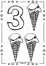 Number Ice Cream Numbers Colouring Coloring Printable Color Kids Wordpress sketch template