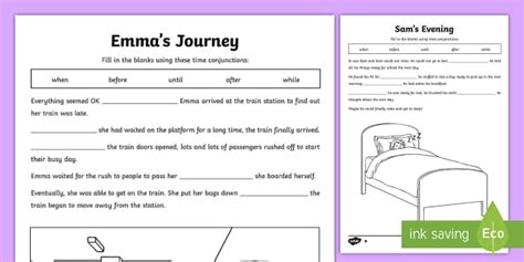 cloze activity esl time conjunctions twinkl resources