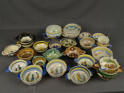 henriot quimper  divers ensemble de bols accidents vente aux encheres ceramiques