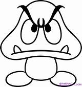 Goomba Coloring Pages Step Popular Draw sketch template