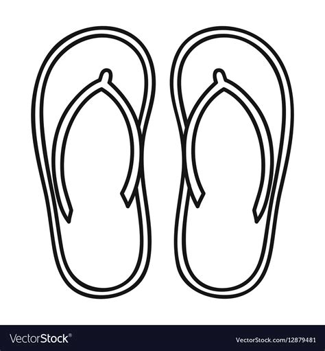flip flops icon  outline style isolated  white