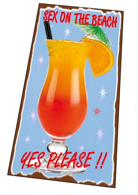 Retro Sex On The Beach Cocktail Metal Sign Modern Print Made To Look