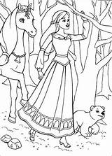 Barbie Coloring Pages Horse Princess Magic Disney sketch template