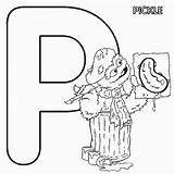 Coloring Street Sesame Letter Pickle Abc Oscar Pages Alphabet Letters sketch template