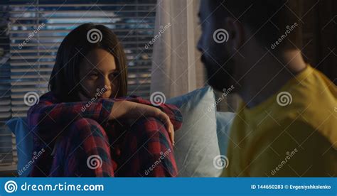Father And Daughter Having Serious Conversation Stock Image Image Of
