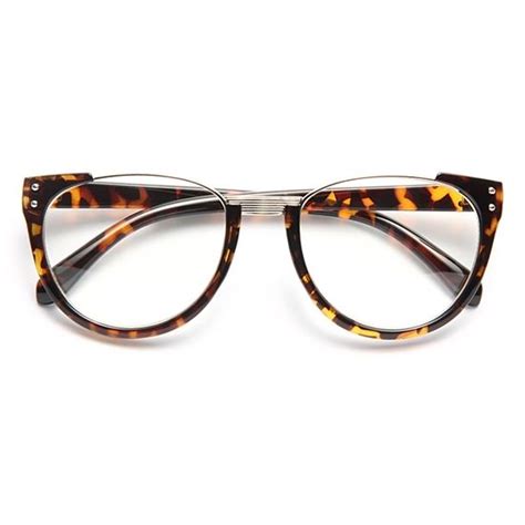 cherokee split frame cat eye clear glasses gloss tortoise gold