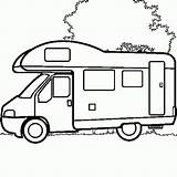 Motorhome Coloriages Caravana Campers Colorier Photo1 Rv Véhicules Portugal Artistique Felting Bus Colouring Campervan sketch template
