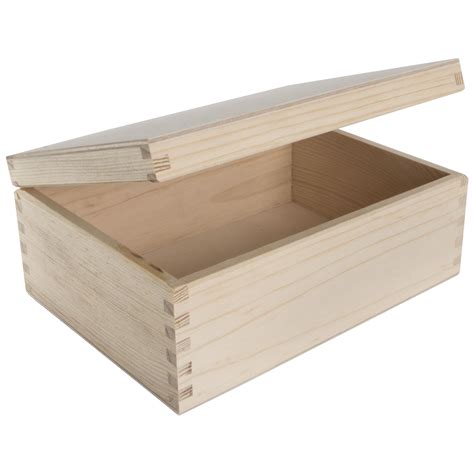 rectangular wooden lid boxes keepsake memory trinket storage plain pine craft ebay