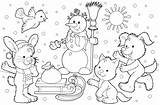 Winter Coloring Pages Animals Kids Snowman Printable Scene Animal Friends 7cb8 Stock Color Holiday His Christmas Print Sheets Snow Worksheets sketch template