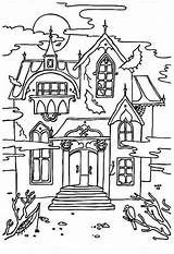 Haunted House Coloring Pages Mansion Printable Halloween Kids Disney Castle Sheets Cartoon Scary Houses Print Clipart Spooky Colouring Sheet Drawing sketch template