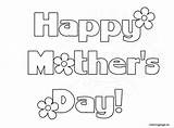 Happy Printable Card Mother Mothers Coloring sketch template