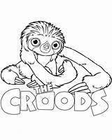 Croods Coloring Pages Belt Drawing Sloth Colouring Dinokids Guy Movie Printable Print Awesome Character Cartoon Comments Kids Adult Sheets Choose sketch template