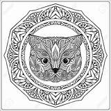 Mandala Cat Coloring Pages Getcolorings Getdrawings sketch template