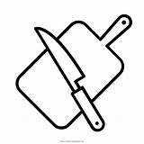 Cortar Kochen Página Chopping Knives Ultracoloringpages Hackbrett Tabuleiro sketch template