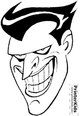 joker face batman coloring page printables quotables pinterest
