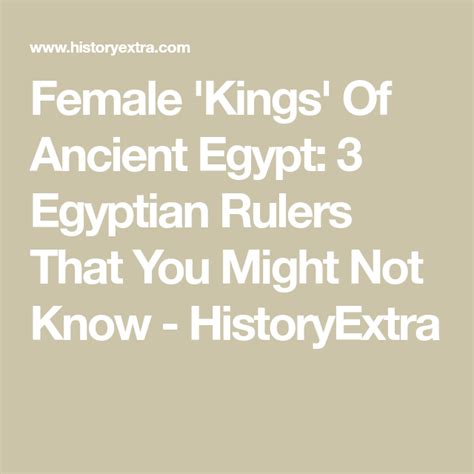 Female Kings Of Ancient Egypt 3 Egyptian Rulers That You Might Not
