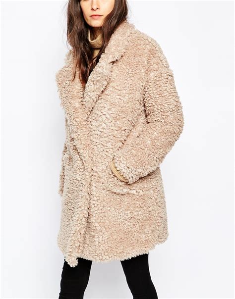 paisie fluffy teddy bear coat  asoscom