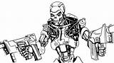 Terminator Coloring Pages Body Little Template sketch template