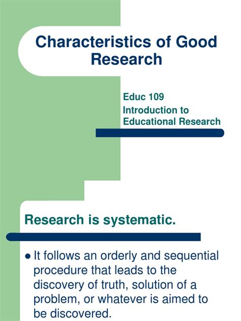 characteristics  good research