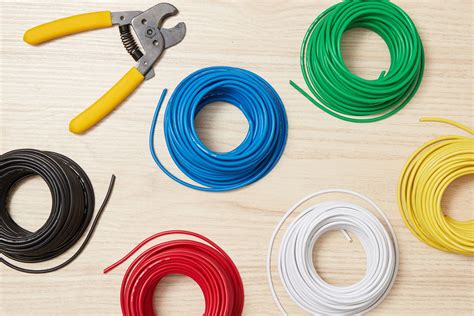 serina    connect electrical wires  color bundles  network cables stock photo