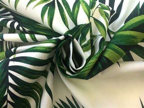 tropical palm leaves cotton broadcloth print bj fabrics