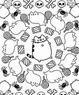 Pusheen Coloring Pages Halloween Book Cat Printable Christmas Fall Animal Adult Online Colouring Cute Books Kids Kawaii Print Sheets Color sketch template