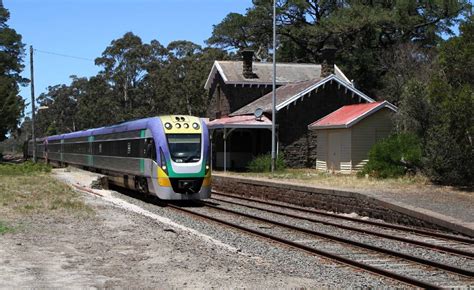 Ballarat V Line Trains Seen On Geelong Freight Line During Works The