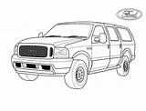 Jeep Coloring Pages Ford Excursion Oversized Colorkid Print Colouring Jeeps Car 3d sketch template